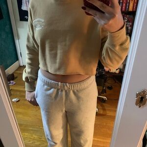 Hollister Beige Cropped Sweatshirt